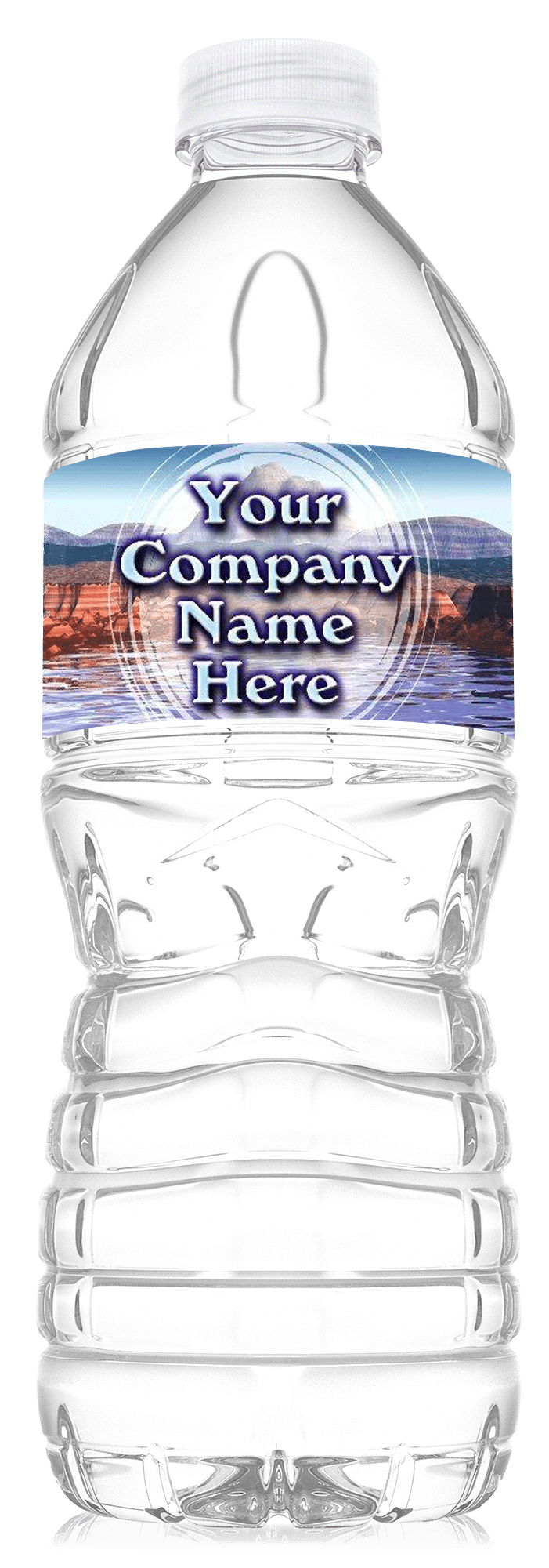 Bottled water with your company name on the label