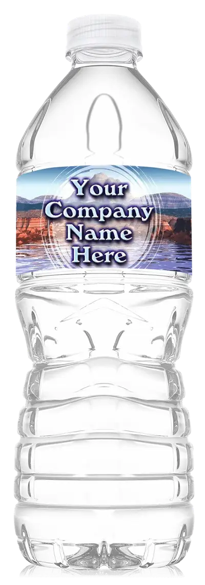 Bottled water with your company name on the label