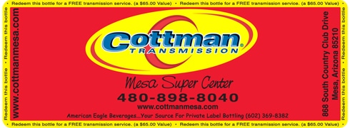 Custom water bottle label example