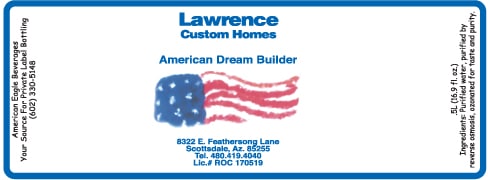 Custom water bottle label example