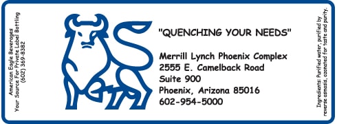 Custom water bottle label example