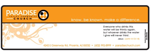 Custom water bottle label example